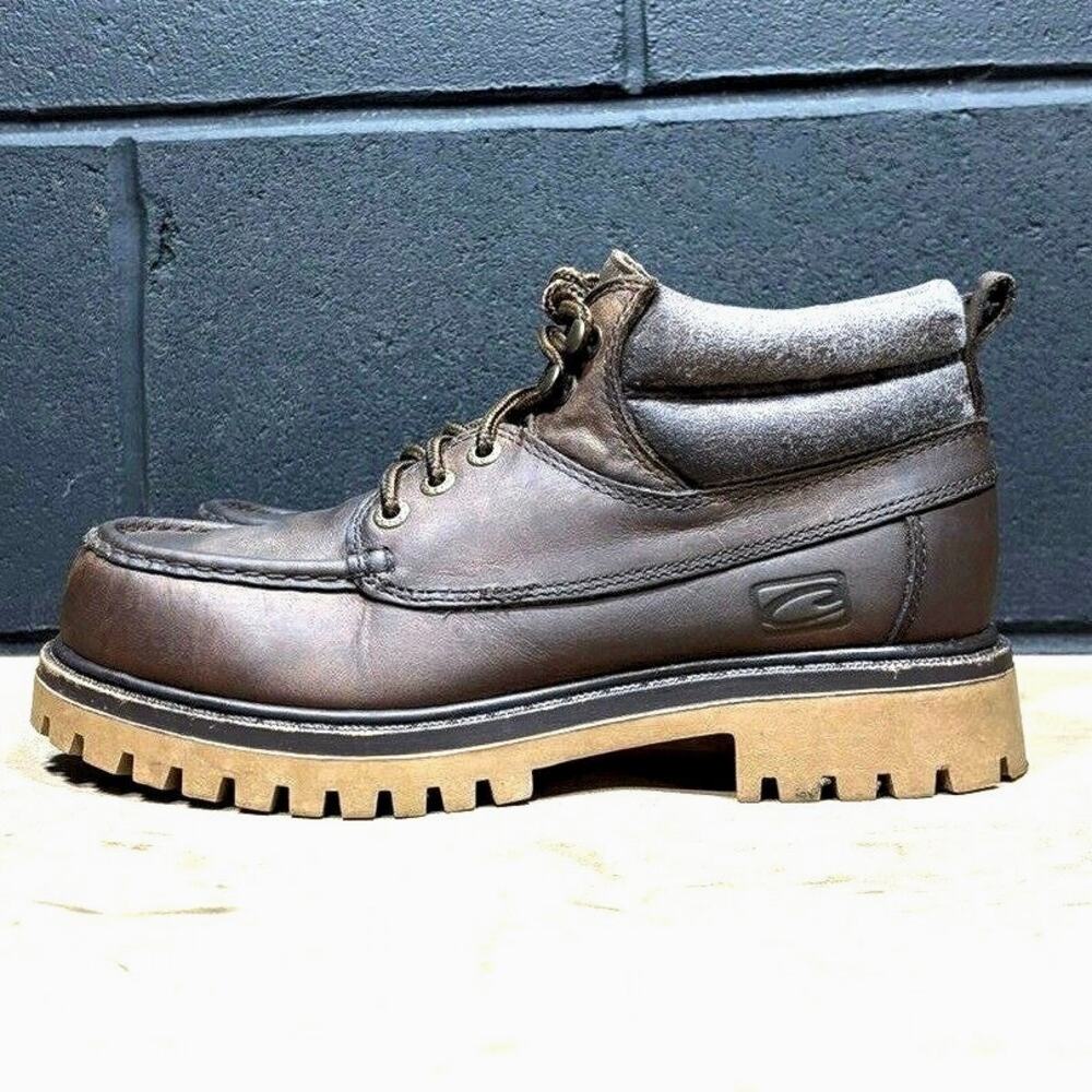 Vintage Y2K Candies 8 M Brown Leather Chunky Combat Grunge Hiking Lace Up Boots